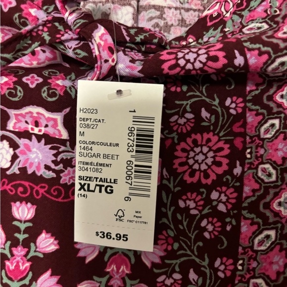 Burgundy Floral Patterned Dress - Picture 7 of 7